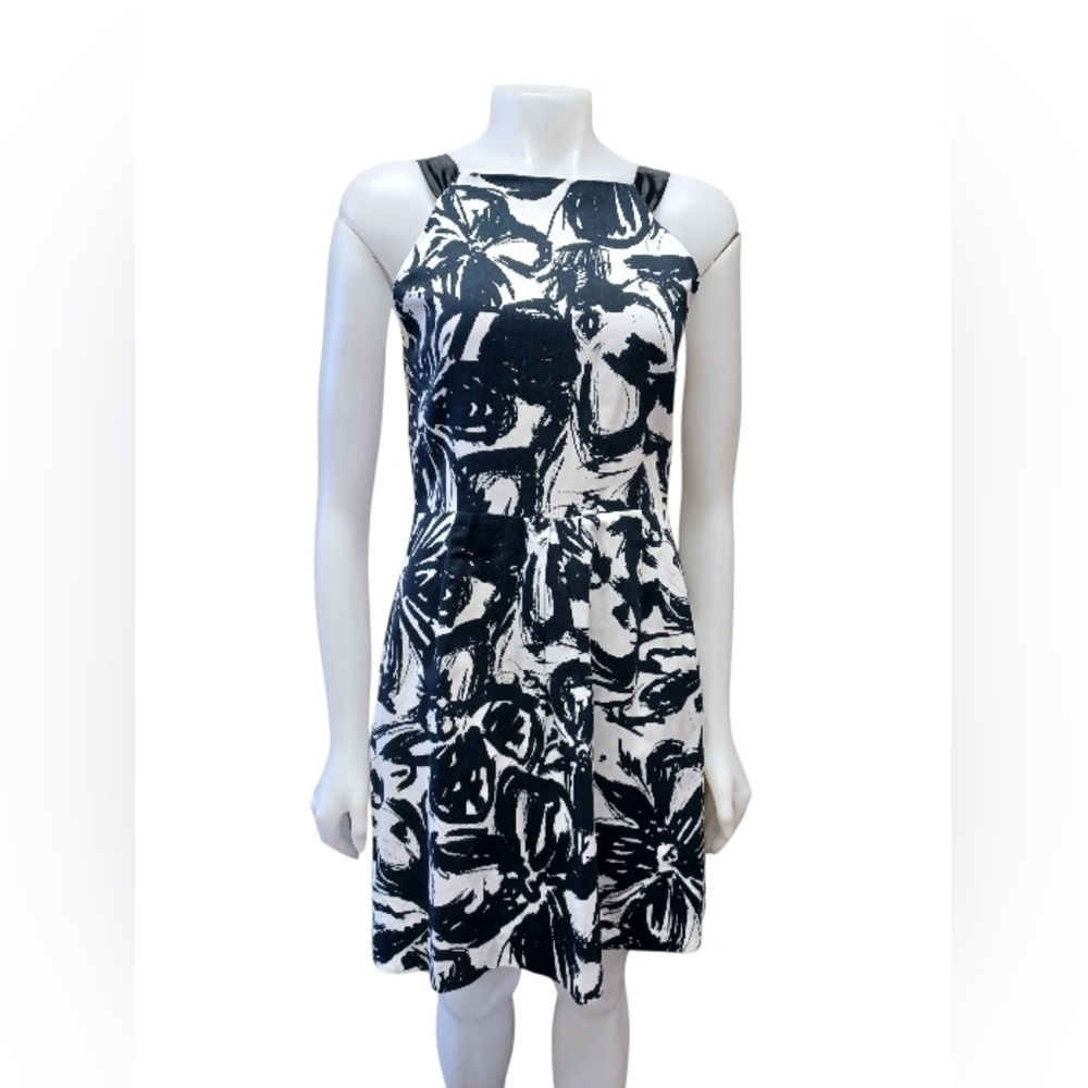Mario Serrani Dress Sleeveless Floral Black/White Size 8Women’s size 8EUC